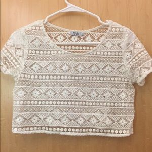 Sheer white crop top NWOT